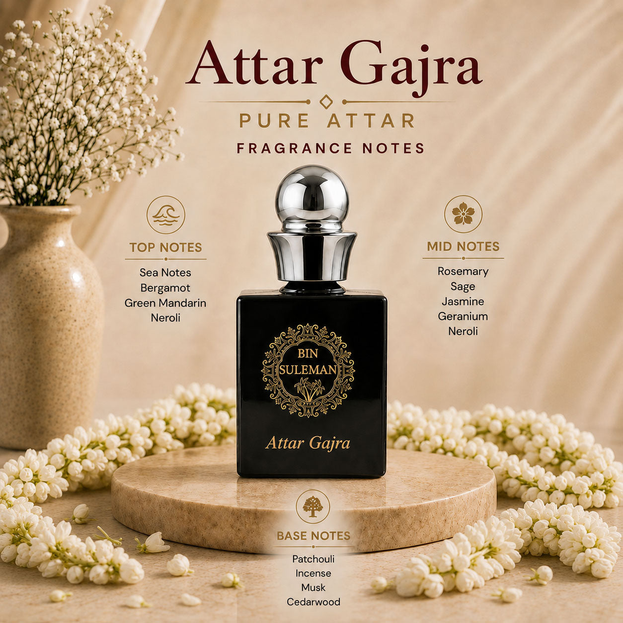 Attar Gajra Luxury 10ml-Premium Long Lasting Fragrance For Unisex