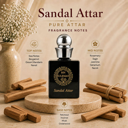 Sandal Luxury Attar 10ml-Premium Long Lasting Fragrance For Unisex